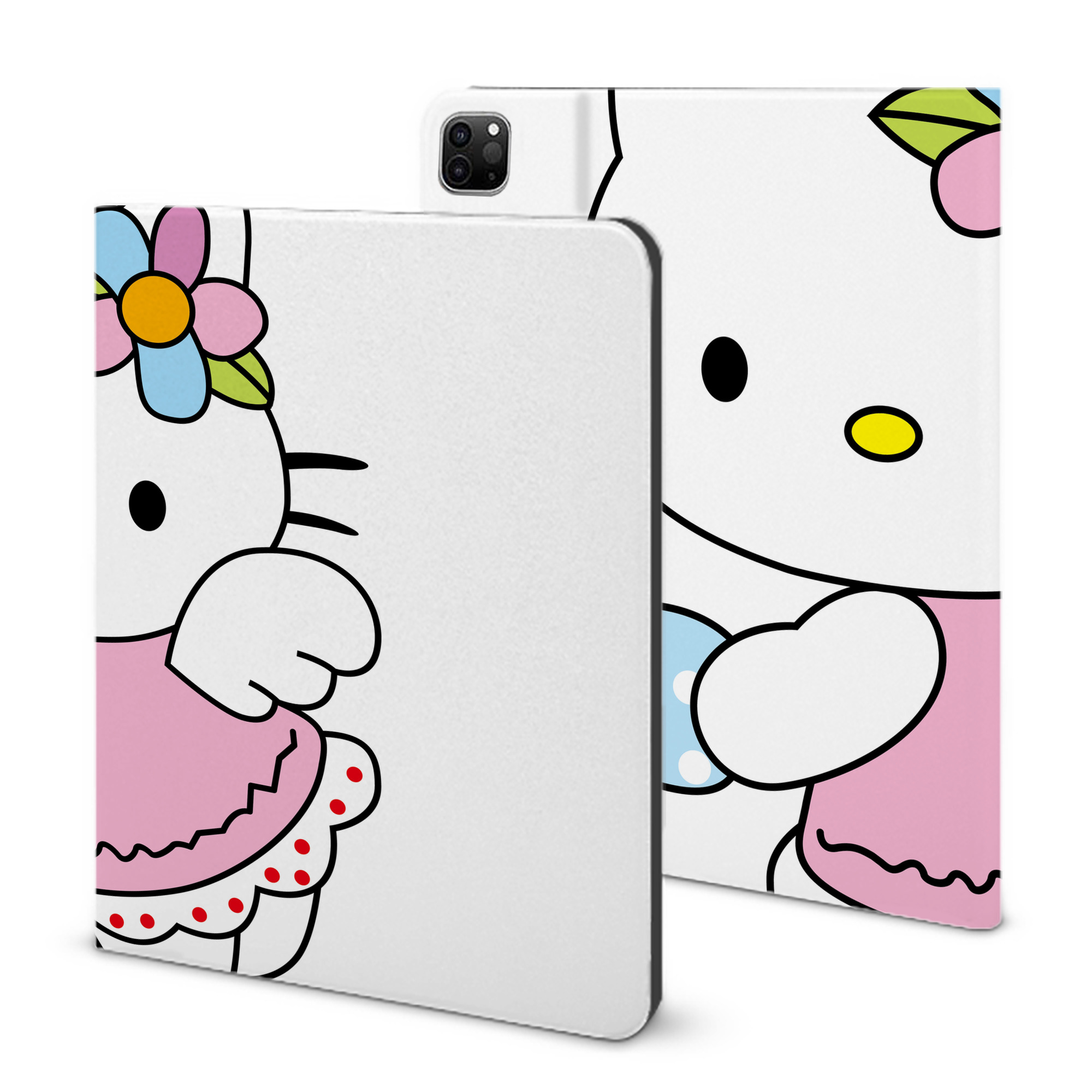 （画像用） Hello Kitty ハローキティ IPad ケース ブック型 PUレザー TPU 耐衝撃 軽量 薄型 ペン収納なし 全面保護 IPad 各モデル対応